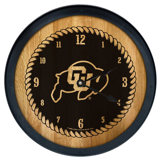 Brown Colorado Buffaloes 2' Barrelhead Clock