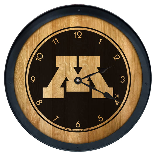 Brown Minnesota Golden Gophers 2' Barrelhead Clock