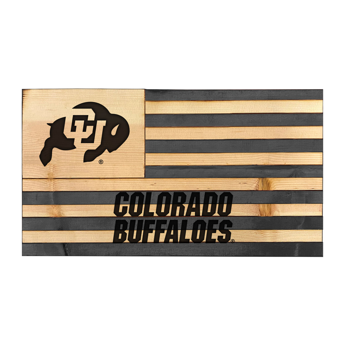 Colorado Buffaloes 20'' x 36'' Etched Wood Flag