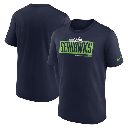 Men's Nike College Navy Seattle Seahawks Exceed Performance T-Shirt