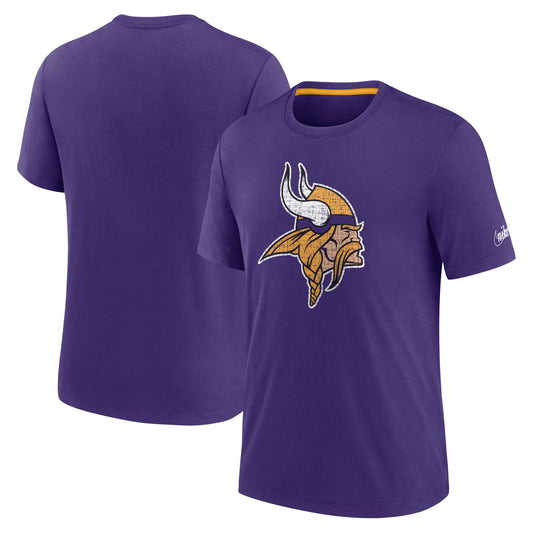 Men's Nike Purple Minnesota Vikings Playback Logo Tri-Blend T-Shirt