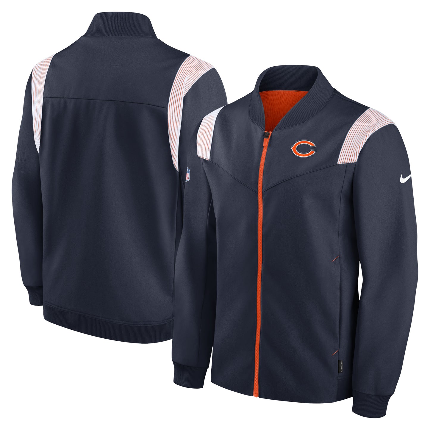 Men's Nike Navy Chicago Bears Sideline Coaches Bomber Full-Zip Jacket