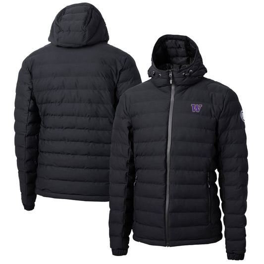 Men's Cutter & Buck  Black Washington Huskies Mission Ridge Repreve Eco Insulated Puffer Full-Zip Jacket