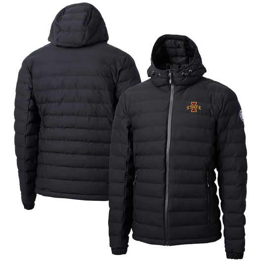 Men's Cutter & Buck  Black Iowa State Cyclones Mission Ridge Repreve Eco Insulated Puffer Full-Zip Jacket