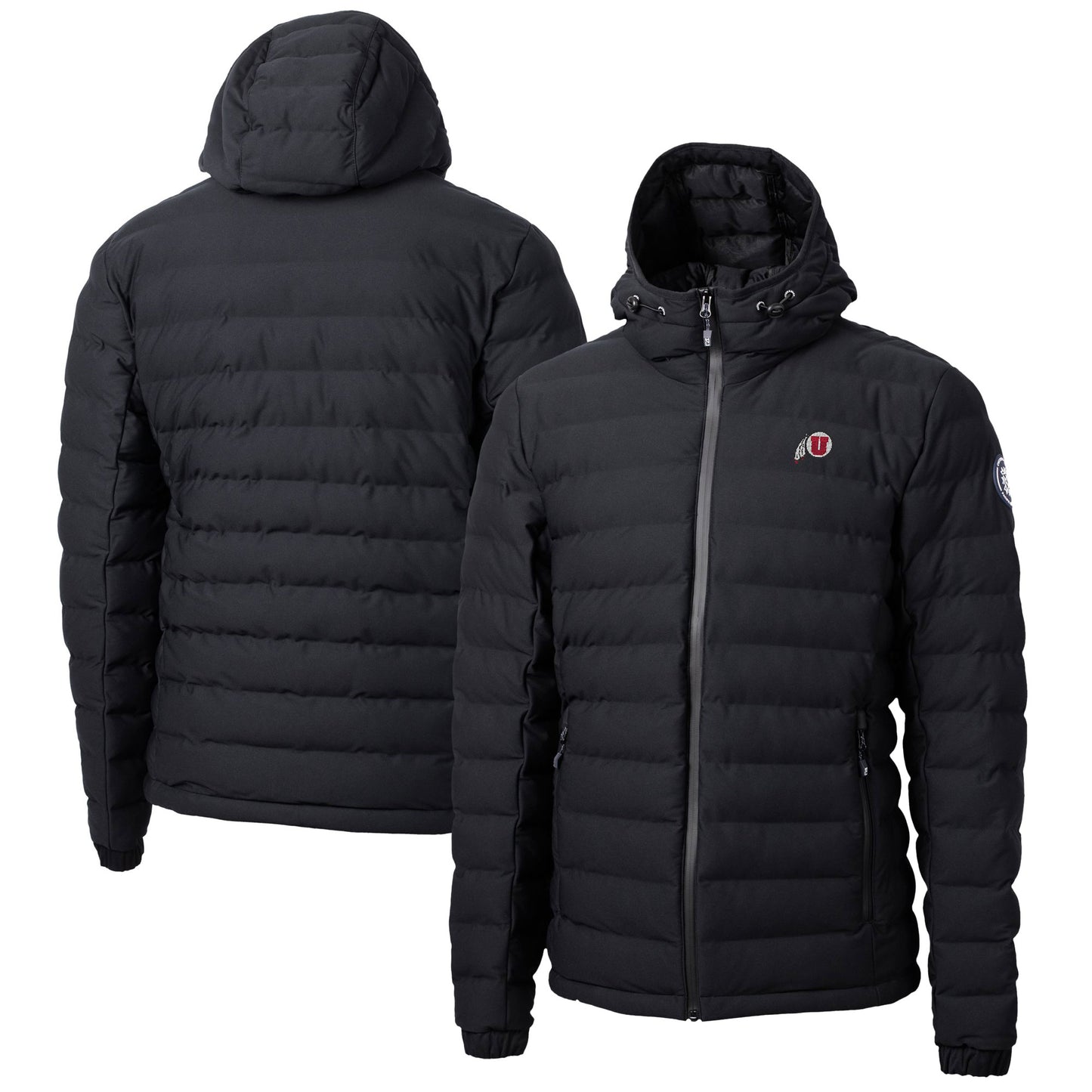 Men's Cutter & Buck  Black Utah Utes Mission Ridge Repreve Eco Insulated Puffer Full-Zip Jacket