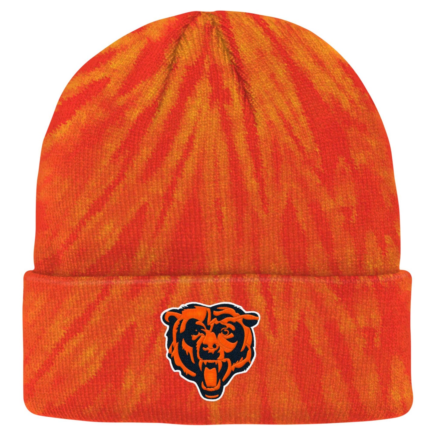 Youth Orange Chicago Bears Tie-Dye Cuffed Knit Hat