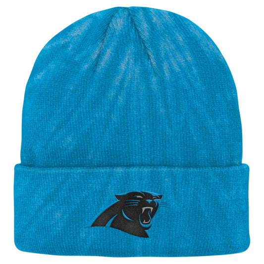 Youth Blue Carolina Panthers Tie-Dye Cuffed Knit Hat