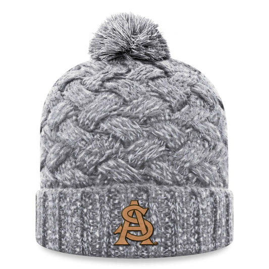 Women's Top of the World Heather Gray Arizona State Sun Devils Arctic Cuffed Knit Hat with Pom