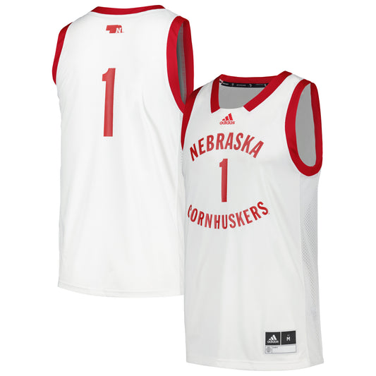 Men's adidas #1 White Nebraska Huskers Team Swingman Jersey