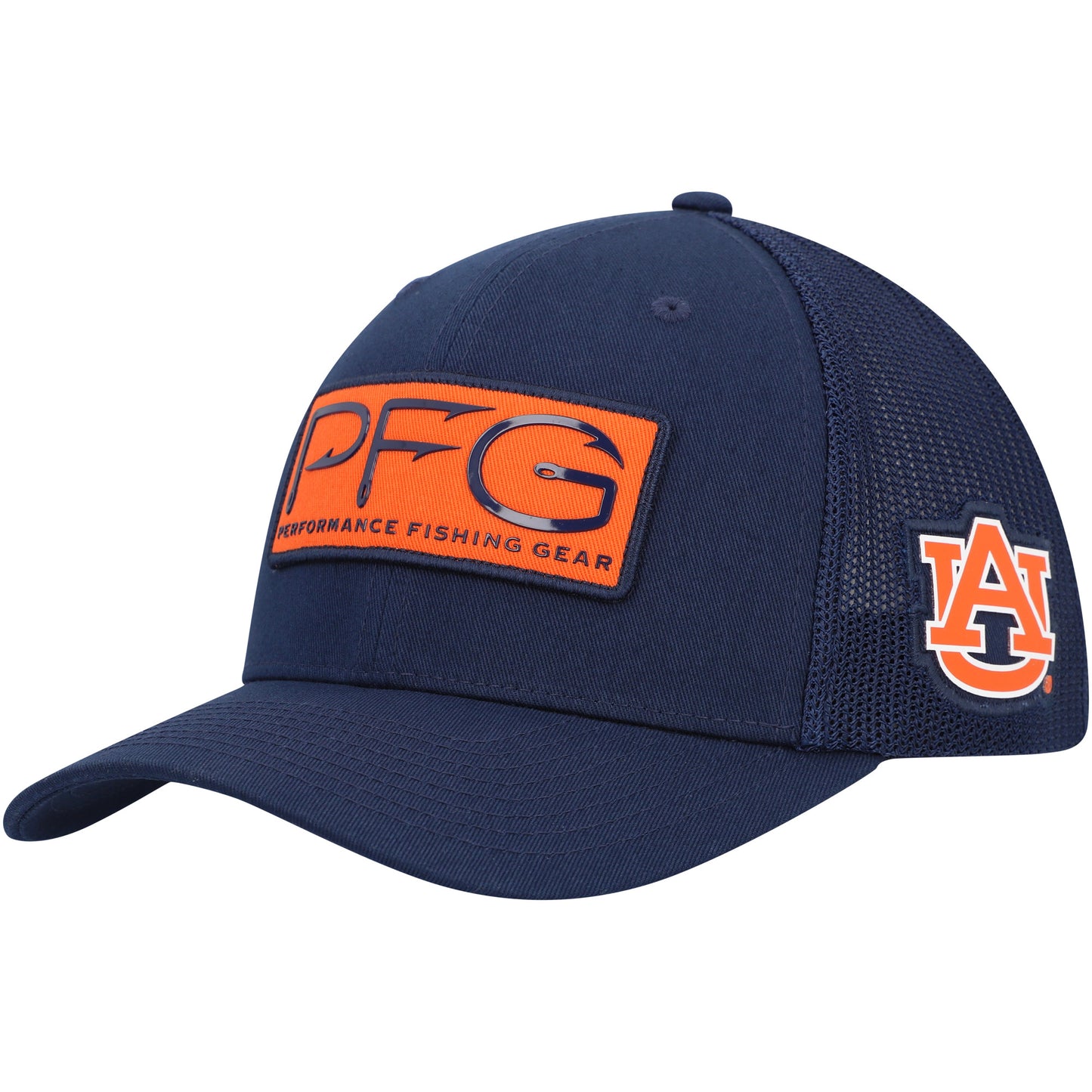 Men's Columbia Navy Auburn Tigers PFG Hooks Flex Hat