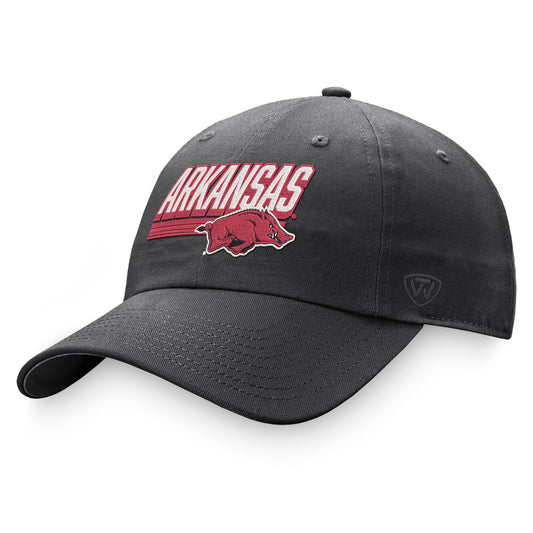 Men's Top of the World Charcoal Arkansas Razorbacks Slice Adjustable Hat