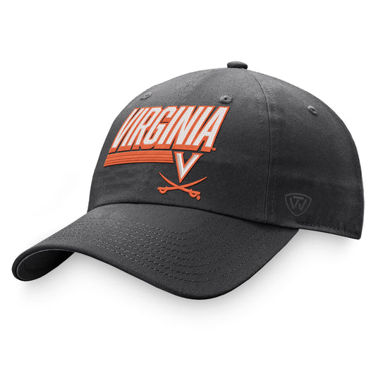 Men's Top of the World Charcoal Virginia Cavaliers Slice Adjustable Hat