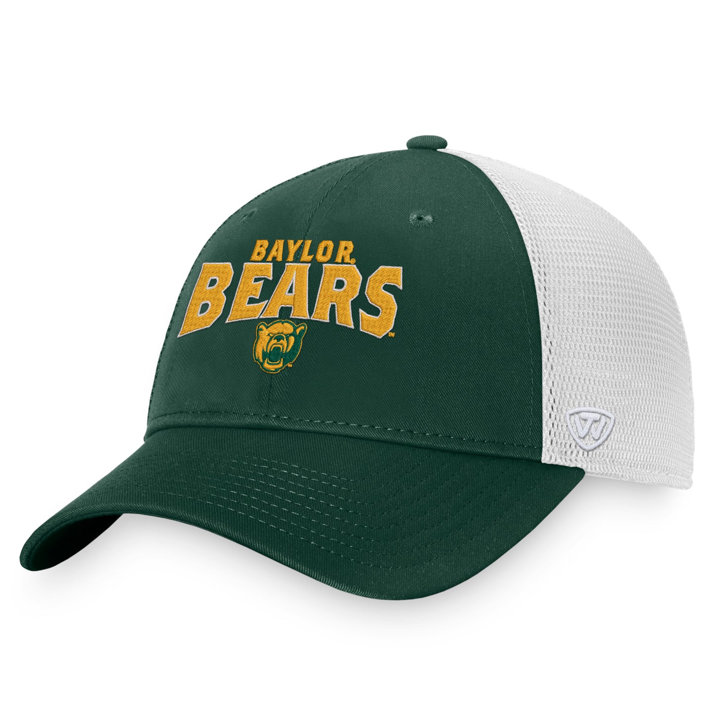 Men's Top of the World Green/White Baylor Bears Breakout Trucker Snapback Hat