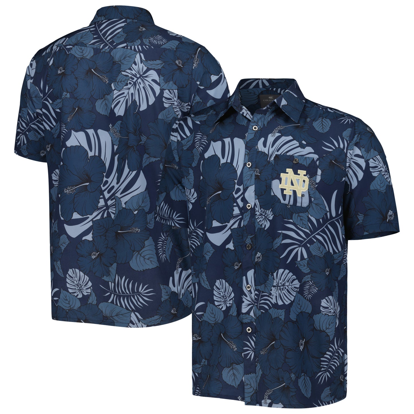 Men's Colosseum Navy Notre Dame Fighting Irish The Dude Camp Button-Up Shirt