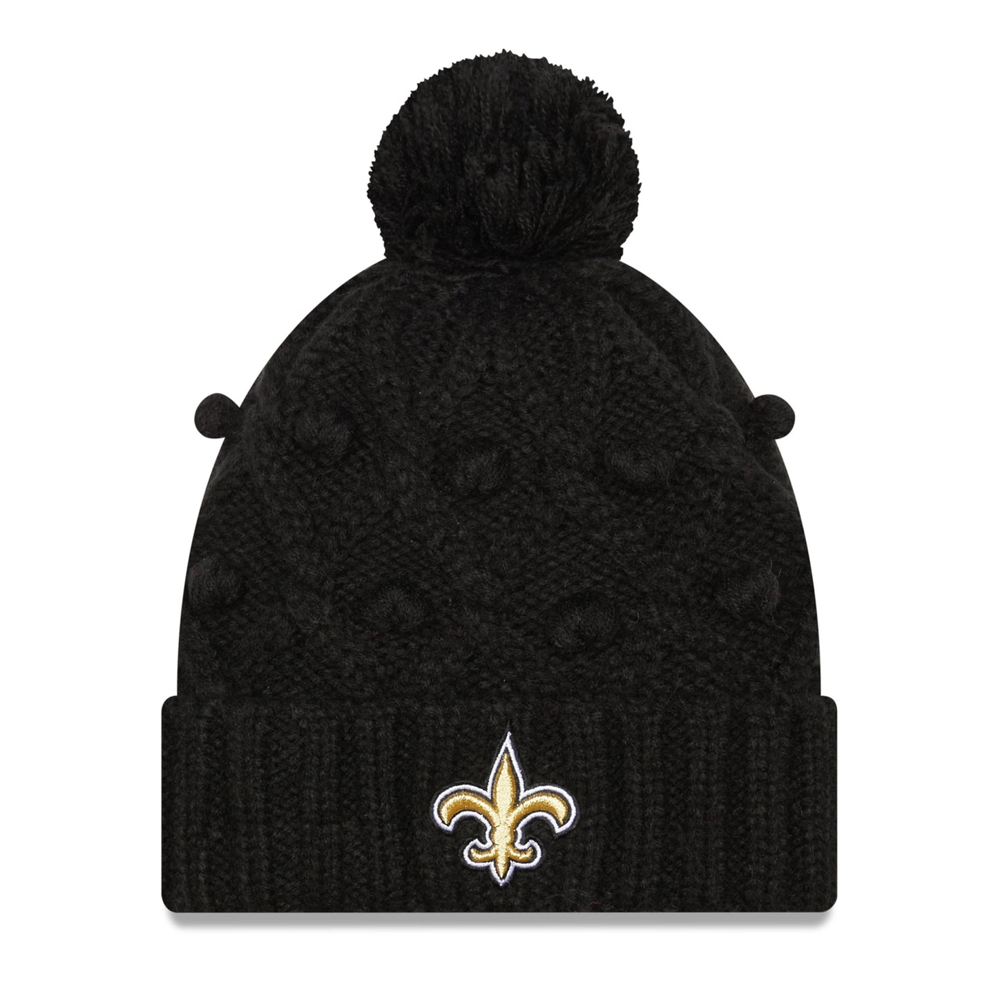 Women's New Era Black New Orleans Saints Toasty Cuffed Knit Hat with Pom