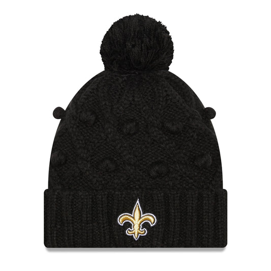 Women's New Era Black New Orleans Saints Toasty Cuffed Knit Hat with Pom