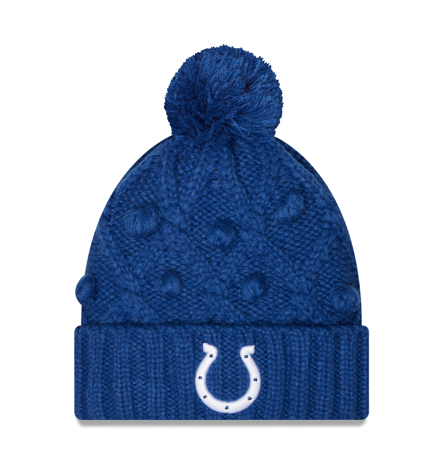 Women's New Era Royal Indianapolis Colts Toasty Cuffed Knit Hat with Pom