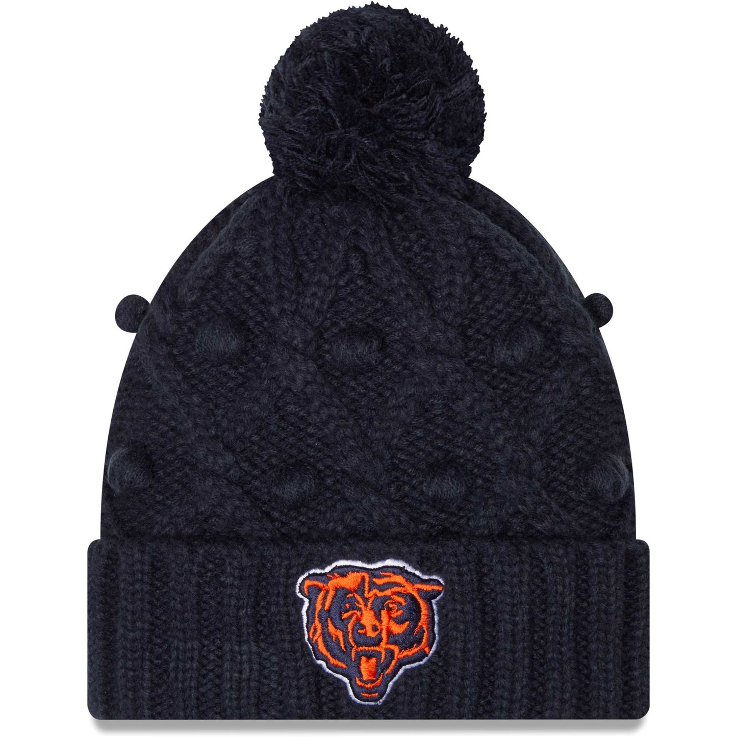 Women's New Era Navy Chicago Bears Toasty Cuffed Knit Hat with Pom