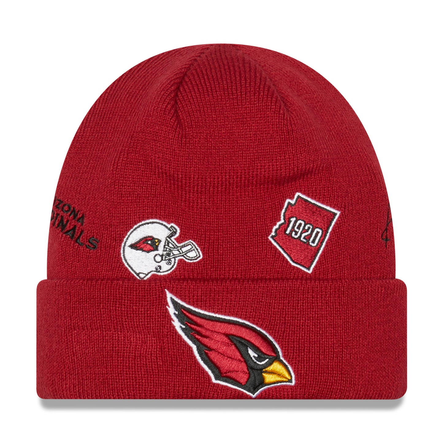 Men's New Era Cardinal Arizona Cardinals Identity Cuffed Knit Hat