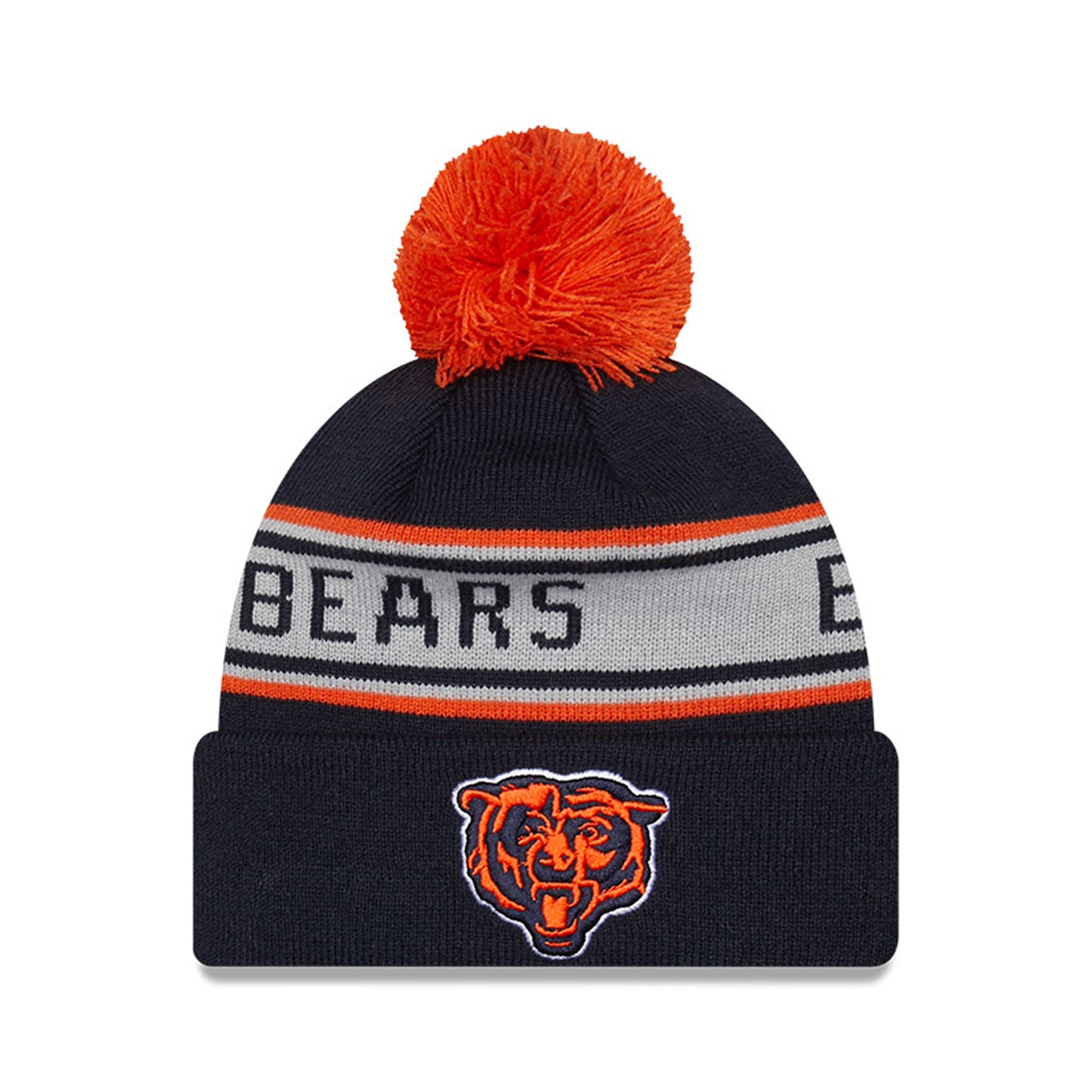 Preschool New Era Navy Chicago Bears Repeat Cuffed Knit Hat with Pom