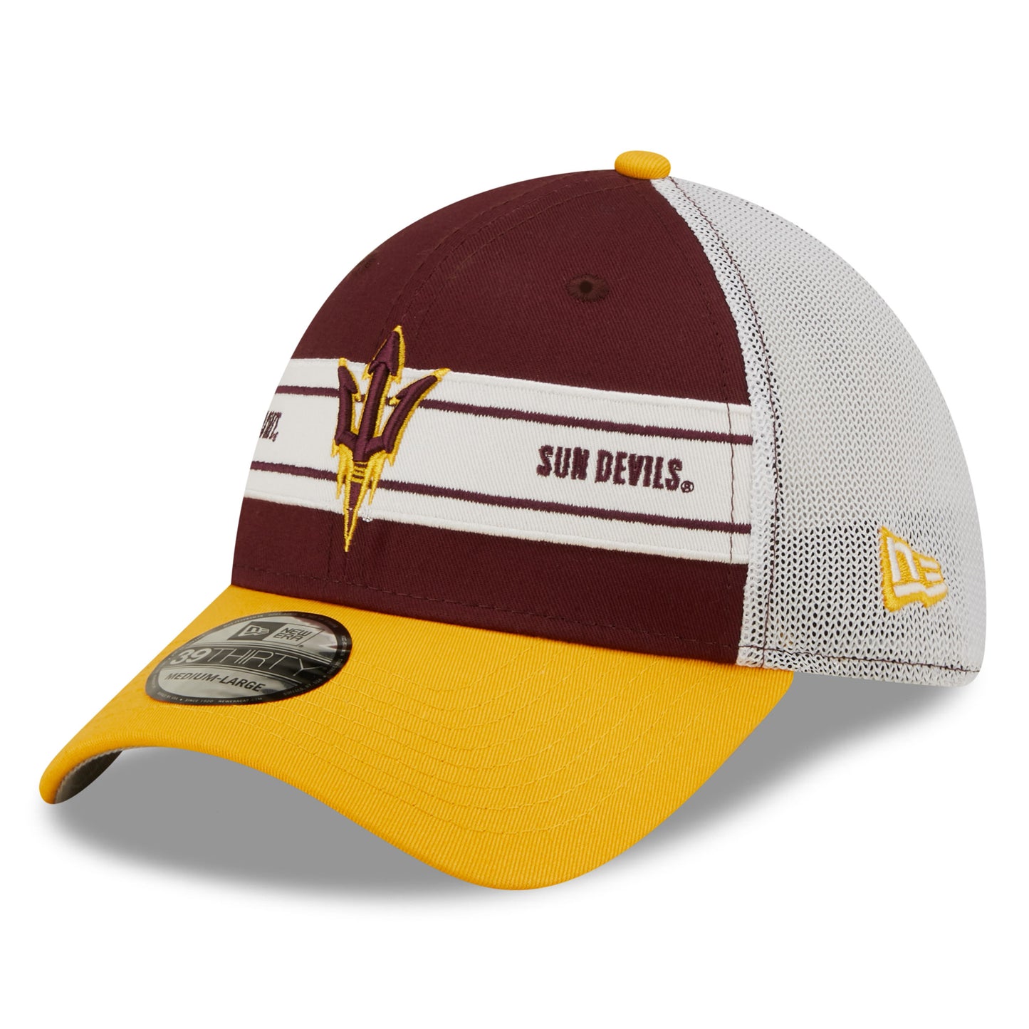 Men's New Era Maroon/Gold Arizona State Sun Devils Banded 39THIRTY Flex Hat