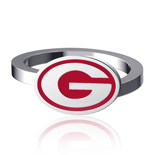 Dayna Designs Georgia Bulldogs Bypass Enamel Silver Ring