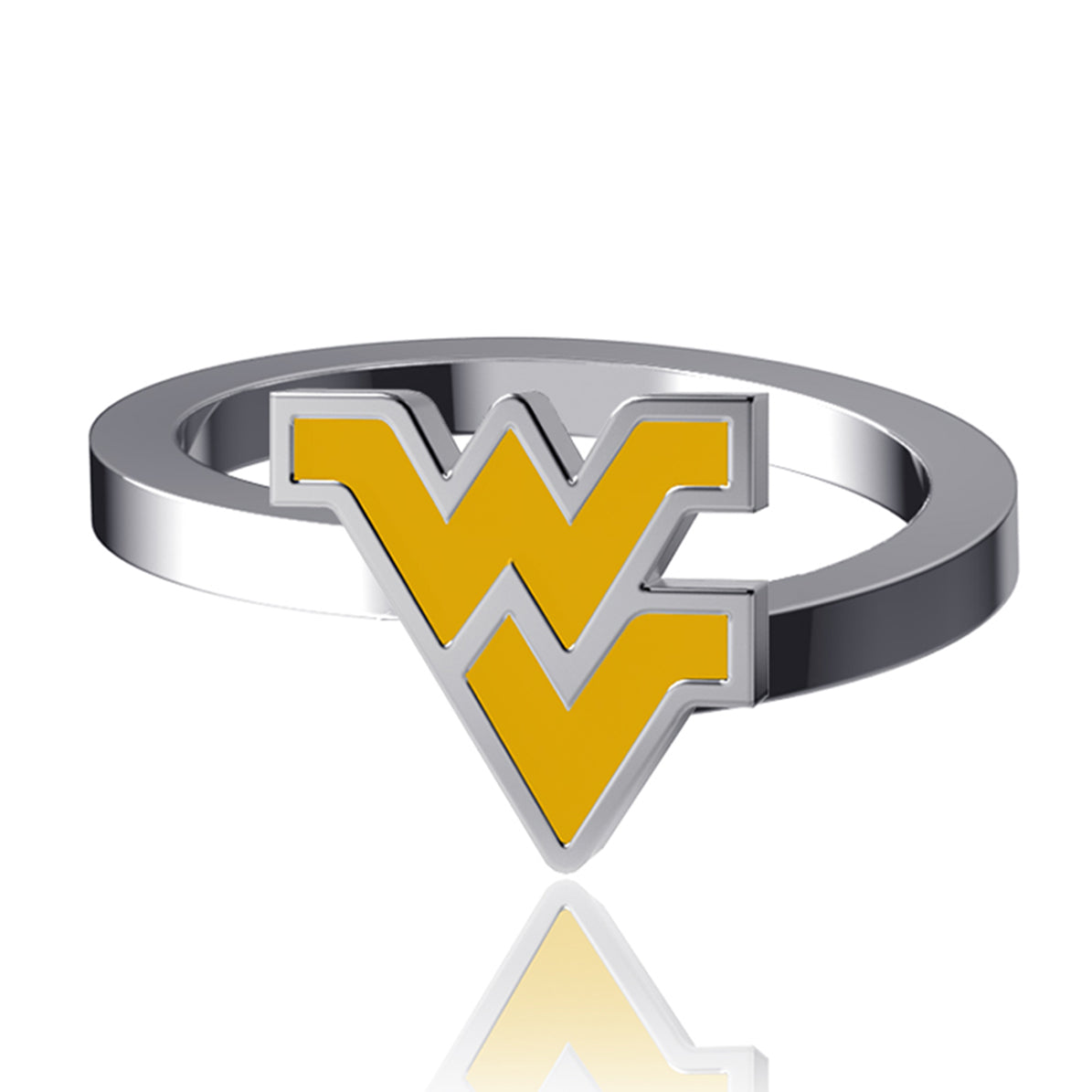 Dayna Designs West Virginia Mountaineers Bypass Enamel Silver Ring