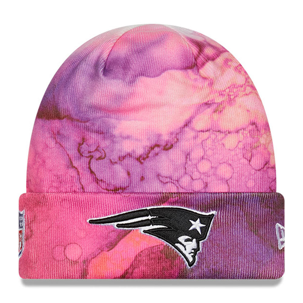 Men's New Era Pink New England Patriots 2022 NFL Crucial Catch  Knit Hat