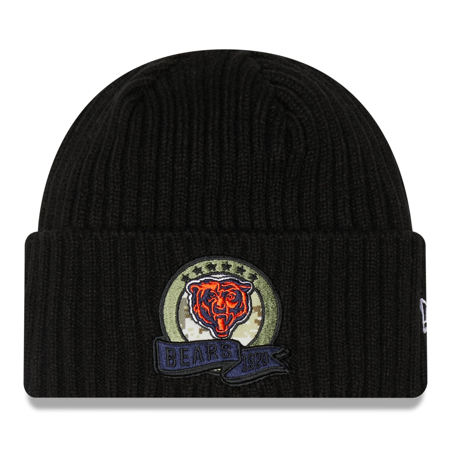 Men's New Era Black Chicago Bears 2022 Salute To Service Knit Hat