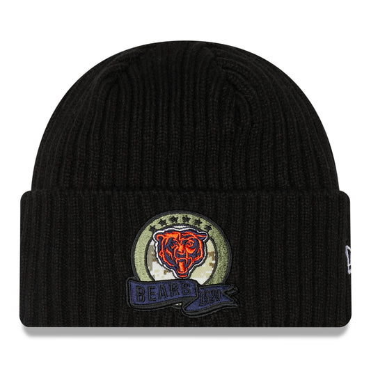 Men's New Era Black Chicago Bears 2022 Salute To Service Knit Hat