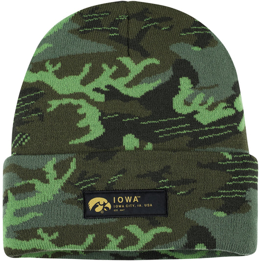 Men's Nike Camo Iowa Hawkeyes Veterans Day Cuffed Knit Hat