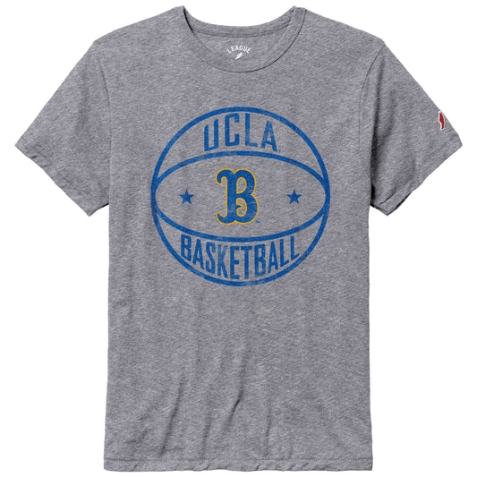 Men's League Collegiate Wear Heather Gray UCLA Bruins Basketball Victory Falls Tri-Blend T-Shirt