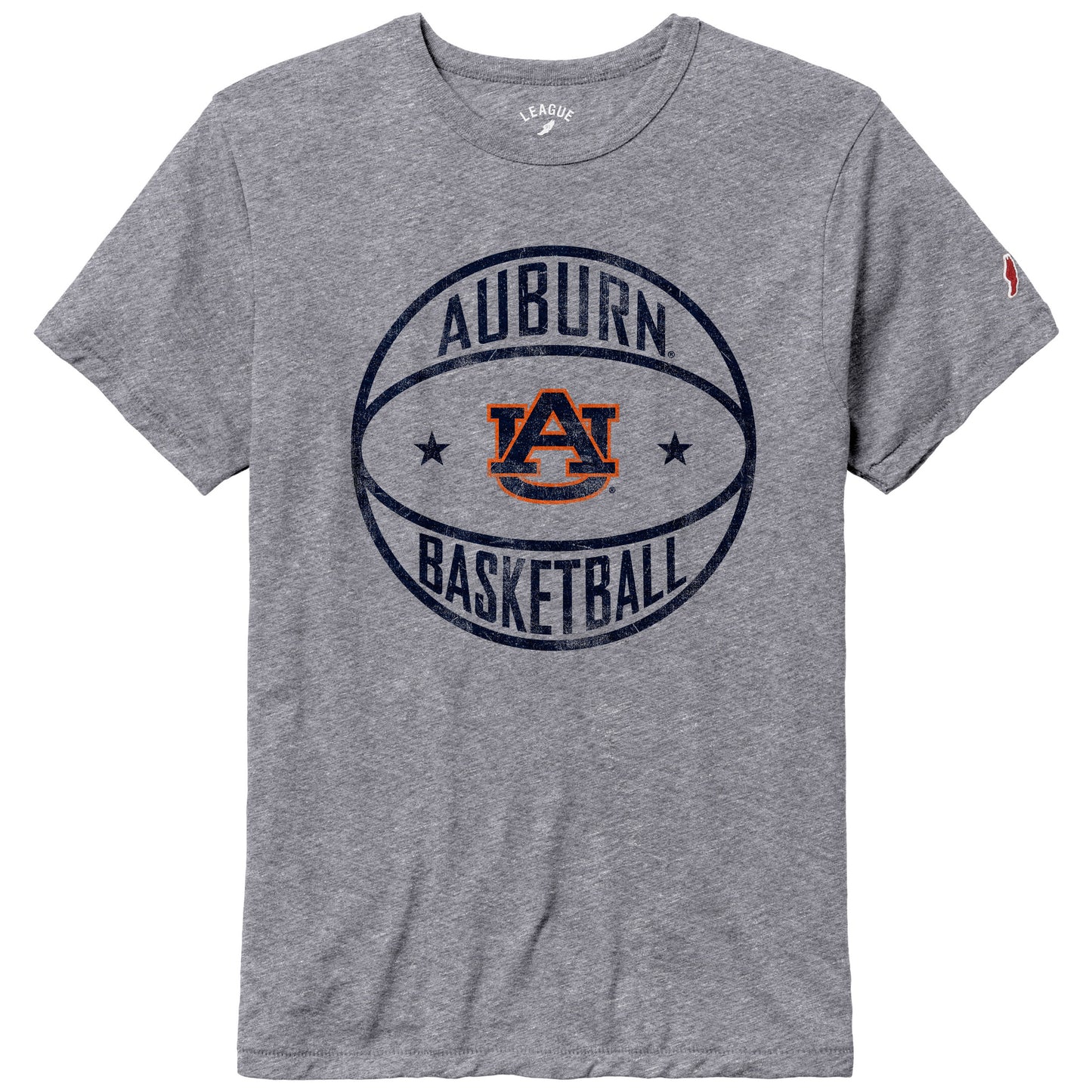 Men's League Collegiate Wear Heather Gray Auburn Tigers Basketball Victory Falls Tri-Blend T-Shirt