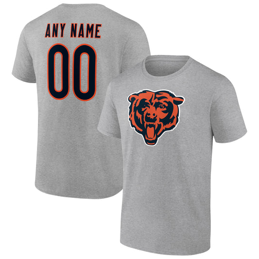 Men's Heathered Gray Chicago Bears Team Authentic Custom T-Shirt