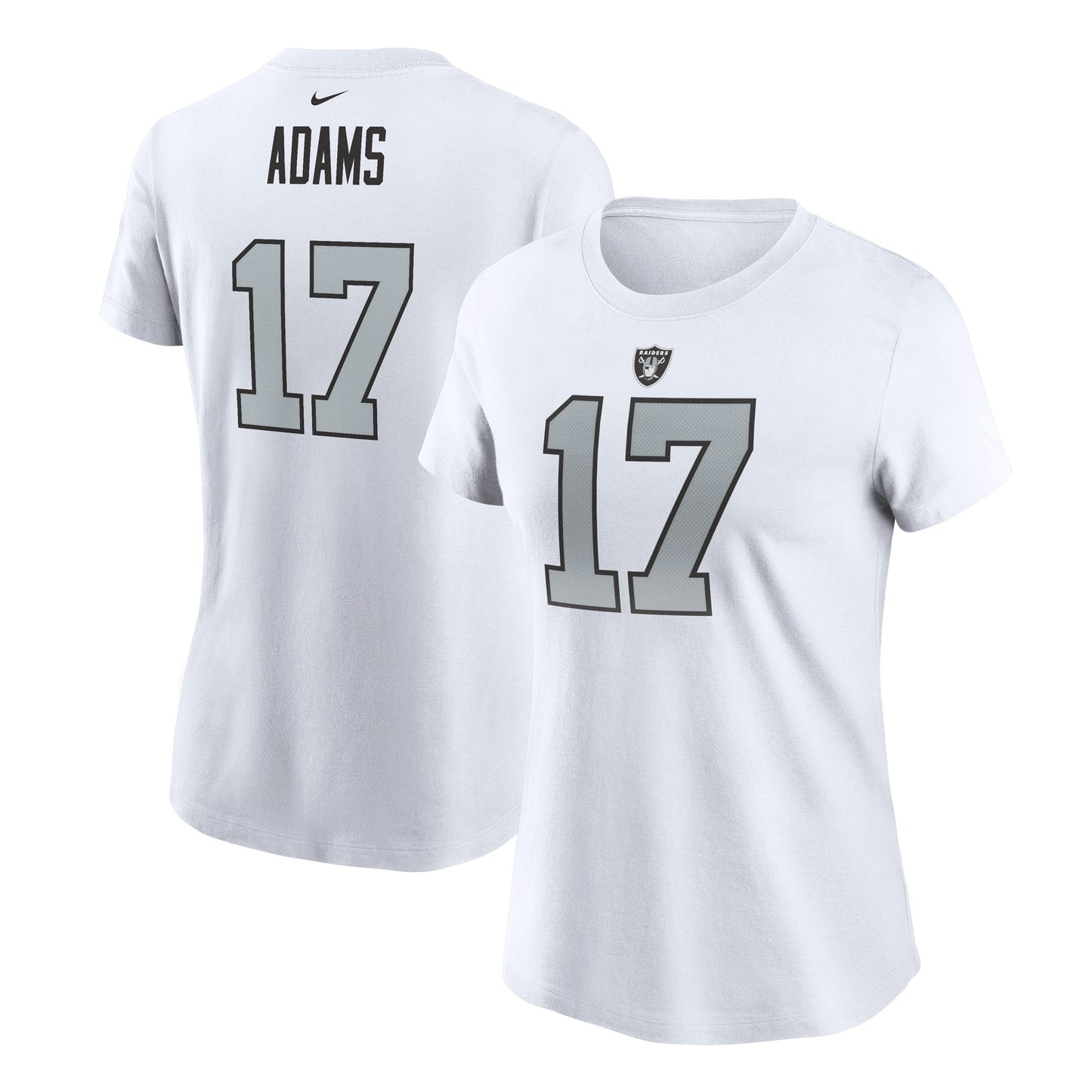 Women's Nike Davante Adams White Las Vegas Raiders Player Name & Number T-Shirt