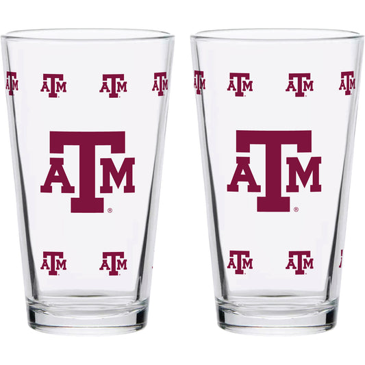 Texas A&M Aggies Two-Pack Knockout 16oz. Pint Glass Set