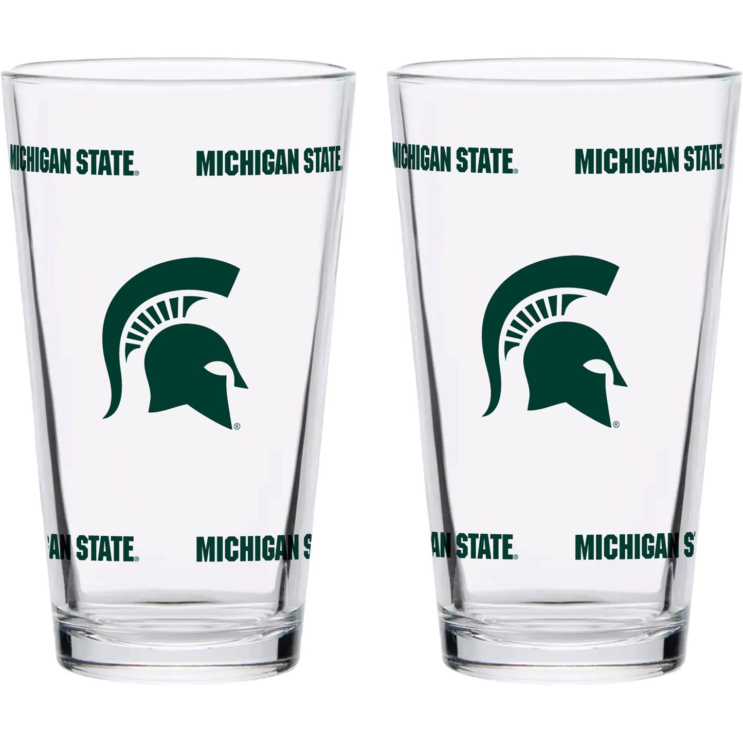 Michigan State Spartans Two-Pack Knockout 16oz. Pint Glass Set