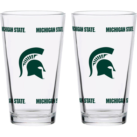 Michigan State Spartans Two-Pack Knockout 16oz. Pint Glass Set