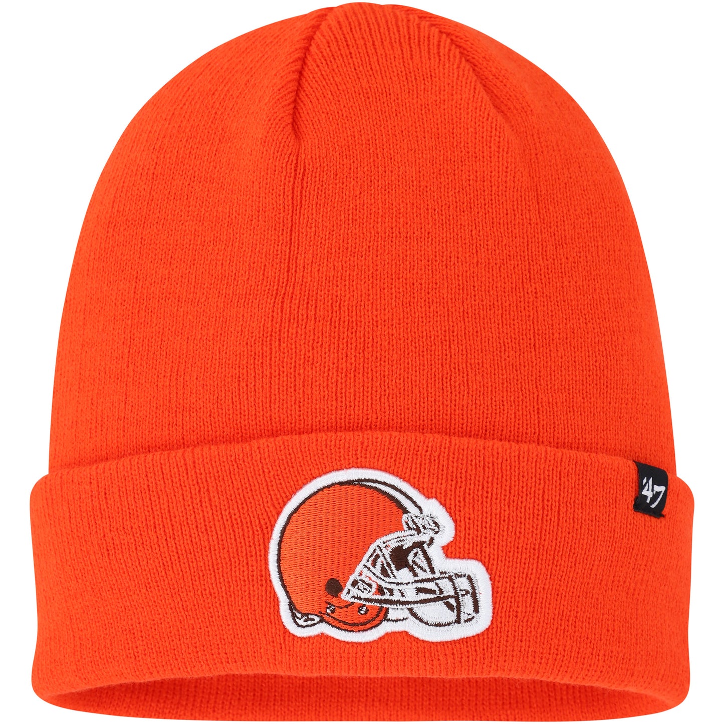 Men's '47 Orange Cleveland Browns Primary Cuffed Knit Hat