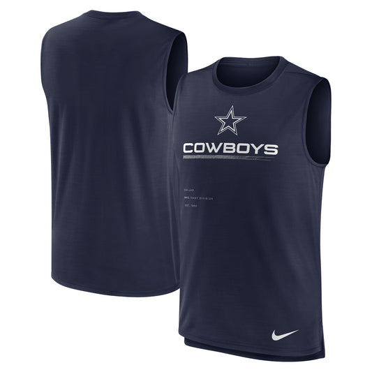 Men's Nike Navy Dallas Cowboys Muscle Trainer Tank Top