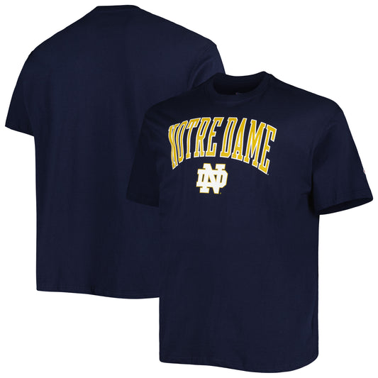 Men's Champion Navy Notre Dame Fighting Irish Big & Tall Team Arch Over Wordmark T-Shirt