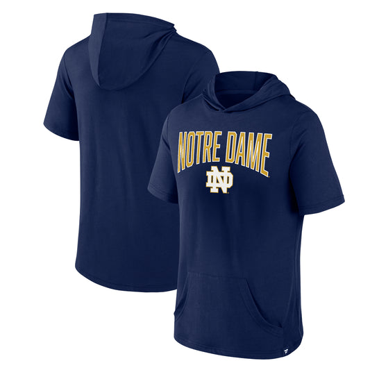 Men's Fanatics Navy Notre Dame Fighting Irish Outline Lower Arch Hoodie T-Shirt