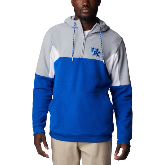 Men's Columbia Royal Kentucky Wildcats Lodge Quarter-Zip Hoodie