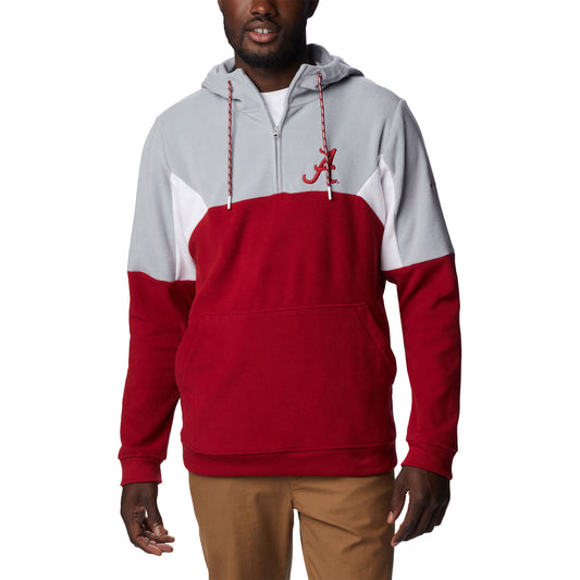 Men's Columbia Crimson Alabama Crimson Tide Lodge Quarter-Zip Hoodie