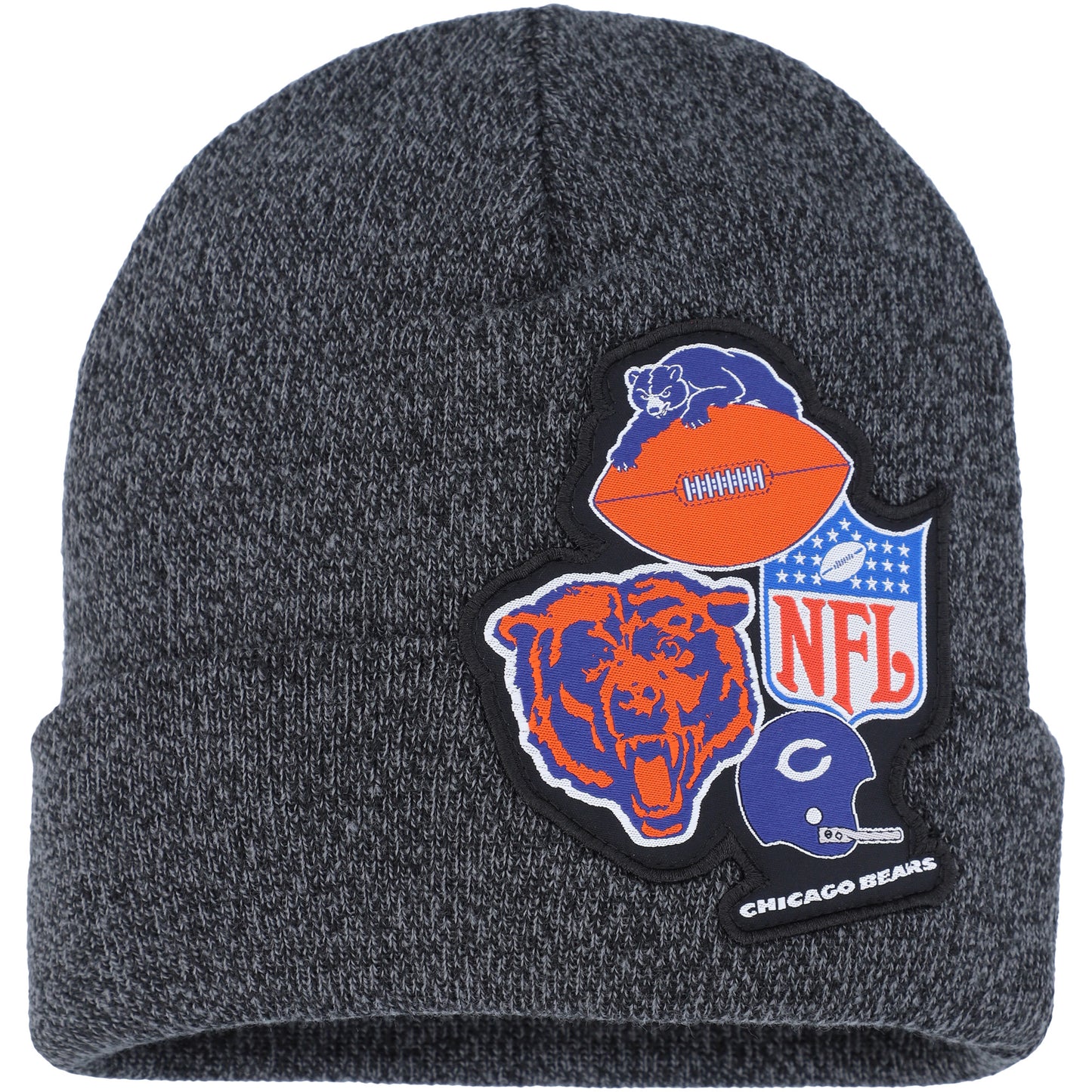 Youth Mitchell & Ness Black Chicago Bears XL Logo Cuffed Knit Hat
