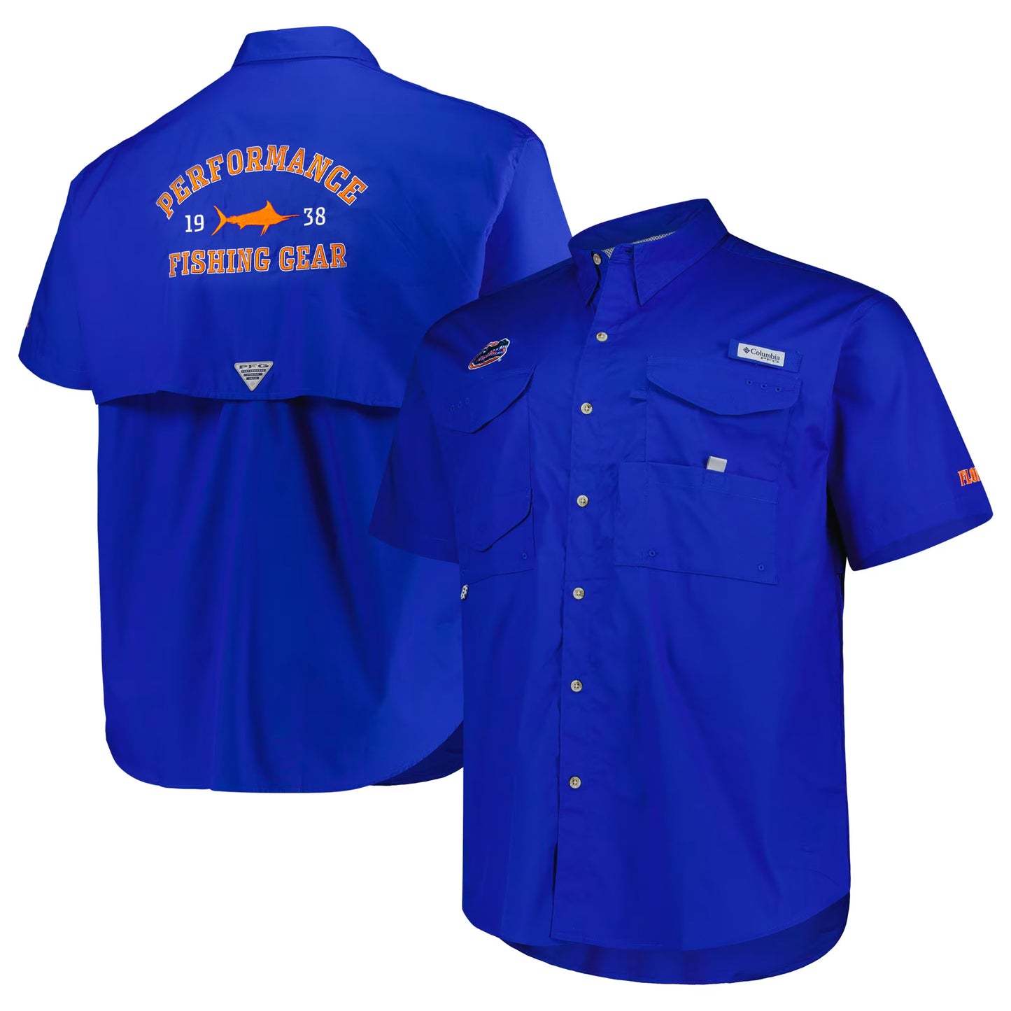 Men's Columbia Royal Florida Gators Big & Tall Bonehead Button-Up Shirt
