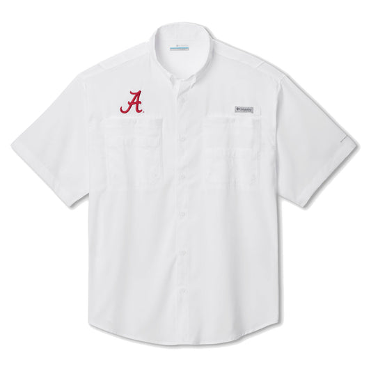 Men's Columbia  White Alabama Crimson Tide Big & Tall Tamiami Omni-Shade Button-Down Shirt