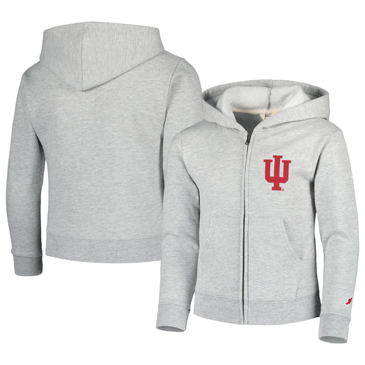 Youth League Collegiate Wear Heather Gray Indiana Hoosiers Full-Zip Hoodie