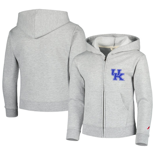 Youth League Collegiate Wear Heather Gray Kentucky Wildcats Full-Zip Hoodie