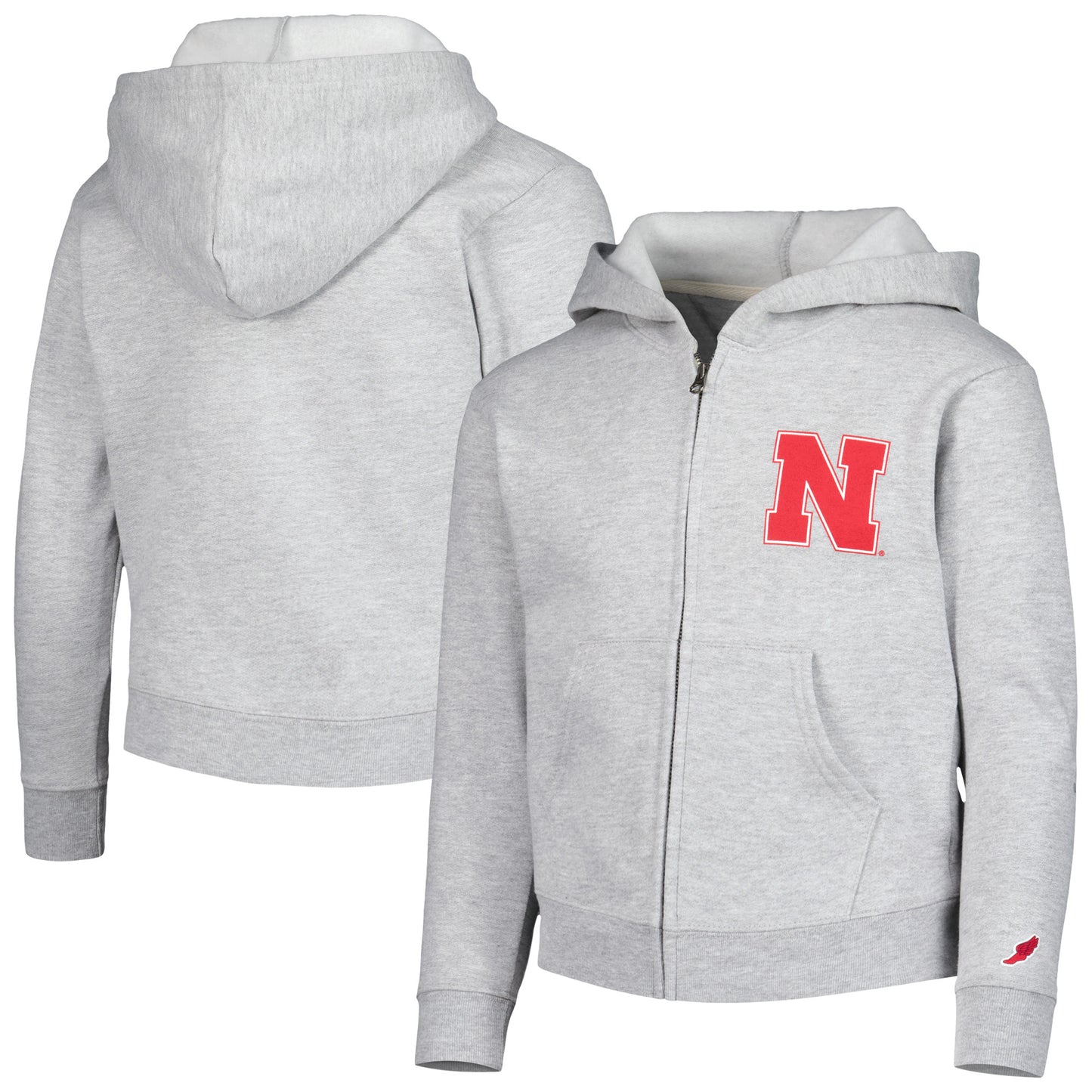 Youth League Collegiate Wear Heather Gray Nebraska Huskers Full-Zip Hoodie